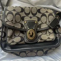 Coach ショルダーバッグ ベージュ/ブラック ロゴ