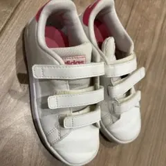 adidas キッズシューズ ベルクロ ホワイト 19センチ