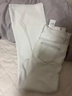 ユニクロ ワイドストレートジーンズ ライトブルー 24 61cm オンライン限定
