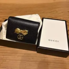 GUCCI ブラックレザー 二つ折り財布