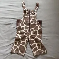 ブーホームズ　キリン柄コットンオーバーオール 100cm