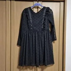 量産型　地雷系　ワンピース　バックリボン　ブラック　黒