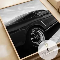 おしゃれポスター ブラックマッスルカー レトロ調 モダン インテリア 車 アート