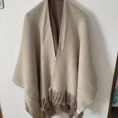 リバーシブルショール ベージュ ブラウン