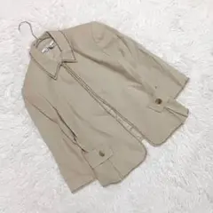 『ZARA ザラベーシック』 (US:6) リネン混七部袖ジャケット ビーズ装飾