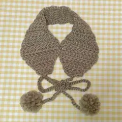 ハンドメイド　かぎ編み　ぽんぽんイヤーマフ