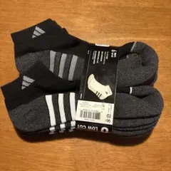 adidas ローカットソックス 6足セット 25-28cm グレー/ブラック