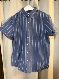 Abercrombie & Fitch 半袖シャツ S ネイビー ストライプ