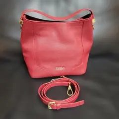 FURLA ショルダーバッグ ステイシー 2way 巾着型 レッド - メルカリ