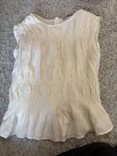 H&M ホワイト ノースリーブ シャツ S