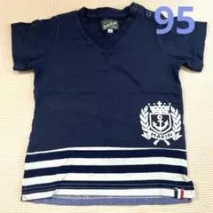 【再値下☆】BLUEU AZUR Vネック半袖Tシャツ　95cmのサムネイル