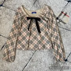 【美品✨】希少！バーバリーブルーレーベル　カットソー　ボウタイリボン　チェック