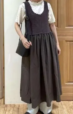 SM2 クロシェ編み風切替ノースリーブワンピース