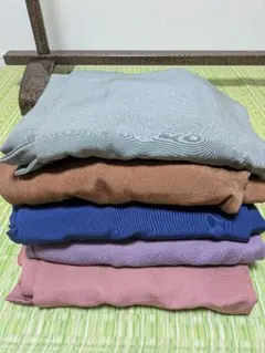 美品 色無地 5点セット まとめ売り 正絹 ポリエステル 着物　リメイク素材のサムネイル