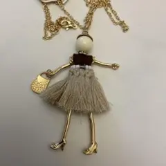 人形型デザイン ネックレス ゴールドペンダント