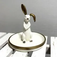 うさぎ アクセサリートレイ 小物入れ 指輪置き アンティーク調