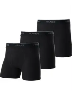 Hanes ボクサーパンツ 3枚セット 黒