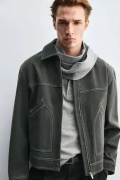 zara VINTAGE-EFFECT SUEDE JACKETのサムネイル