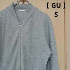 【GU】ジーユー ライトカットソーブルゾン ライトグレー/S