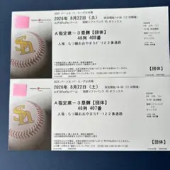 福岡ソフトバンクホークス 観戦チケット 2枚セットのサムネイル