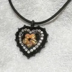 Dominique Denaive レザーチョーカー ハート アンティーク大ぶり