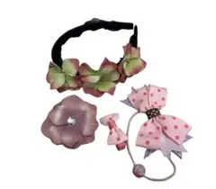 キッズハンドメイド　ヘアーアクセサリーまとめ売り4点