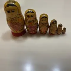 1960s ヴィンテージ 旧ソ連 マトリョーシカ型 小物入れ 苺柄 木製