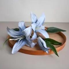 【青い百合】髪飾り 卒業式 結婚式 和装 成人式 袴 ヘアパーツ ウェディング