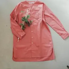 新品 LILASIC リラシック ロングシャツ チュニック ピンク 綿100%のサムネイル