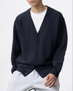 ウォッシャブルカーディガン　GU 　ユニセックス　Ｍ　ブラック