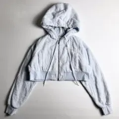MIU MIU ミュウミュウ パイル クロップド パーカー XS 水色のサムネイル