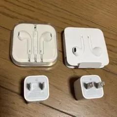 iPhone　Apple純正　有線イヤホンと充電アダプター