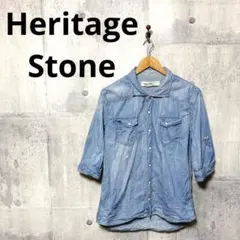 Heritage Stone ヘリテイジストーン メンズ 七分袖デニムシャツ Lのサムネイル