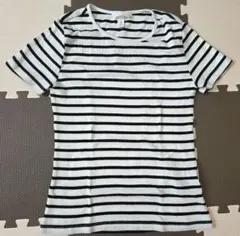 H&M　白黒ストライプ 半袖カットソー