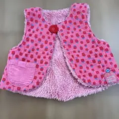 ラグマート　リバーシブルピンクベスト　80cm