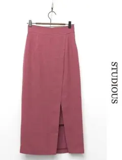 A416/美品 STUDIOUS ハイツイストスリットロングスカート 0 ピンクのサムネイル