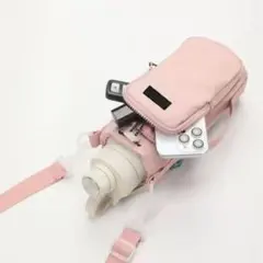 スマホショルダーバッグ 水筒収納可