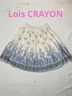 Lois CRAYON ロイスクレヨン 花柄刺繍 フレアスカート　日本製　Mのサムネイル