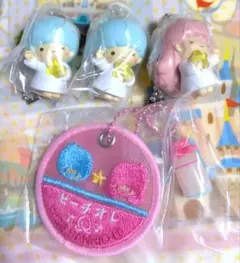 サンリオ　ミルクキャップチャーム、なかよしペアスイング リトルツインスターズ