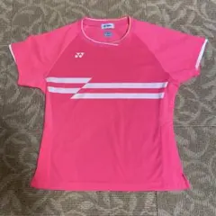YONEX ピンク ストライプ Tシャツ レディースO