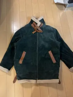 90s サントリーホップス B-3ムートン 本革 ボアジャケット 企業ロゴ　非売