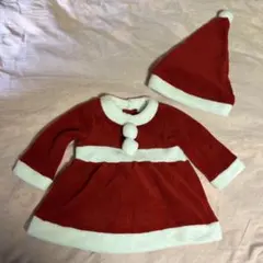 赤と白のサンタワンピースと帽子セット