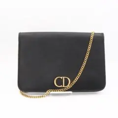 美品　クリスチャン　ディオール　レザー　ショルダーバッグ　ブラック