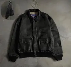 黒“ 短丈“flight“ bomber jacket