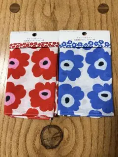 花柄手ぬぐい 赤 青 2枚セット