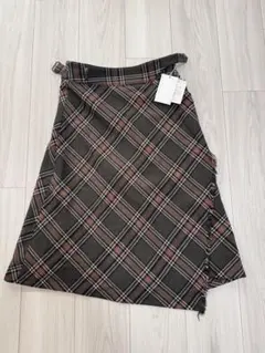 定価16,800円 大人チェック フレアスカート 秋冬 春先 S