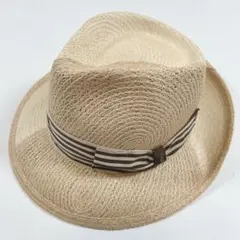 美品】ボルサリーノ ストローハット ポークパイ 麦わら帽子 サイズ60