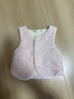 50-70 ベビーベスト　スリーパー　上着　くま　ピンク　女の子　新生児