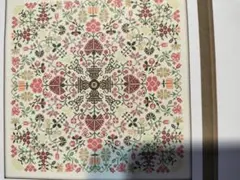 クロスステッチキット☆お花モチーフ　　図案と完成図と残り糸　Ｈ