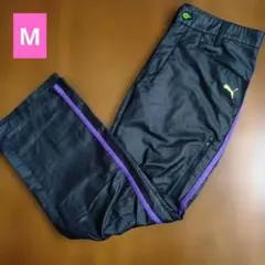 Puma 黒紫パンツ ジッパーポケット付